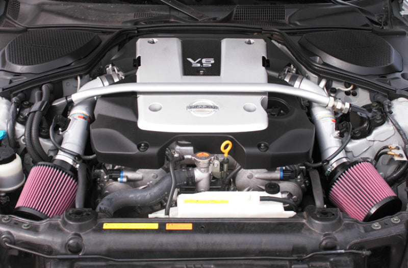 K&N 07-08 350z Dual Silver Typhoon Short Ram Intake K&N Engineering