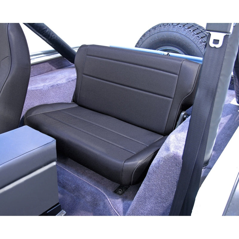 Rugged Ridge Fold&Tumble Rear Seat Black Denim 76-95 Jeep CJ / Jeep Wrangler Rugged Ridge