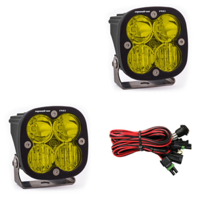 Baja Designs Squadron Pro Series Driving Combo Pattern Pair LED Light Pods - Amber Baja Designs