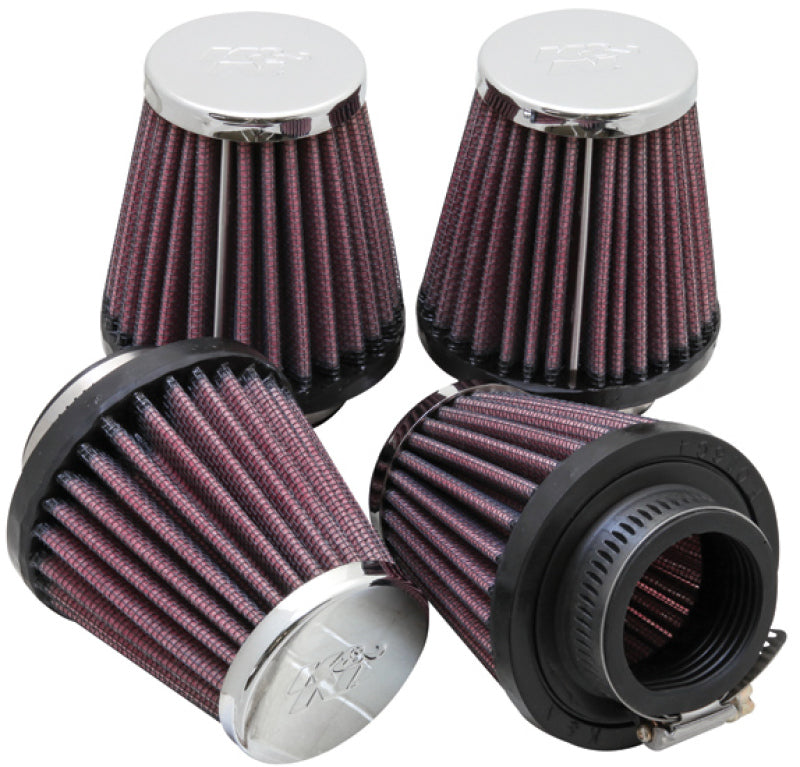 K&N Universal Oval Chrome Filter 1 9/16 in. Flange 3 in. Base 2 inch Top 3 in. Height (4 Per Box) K&N Engineering