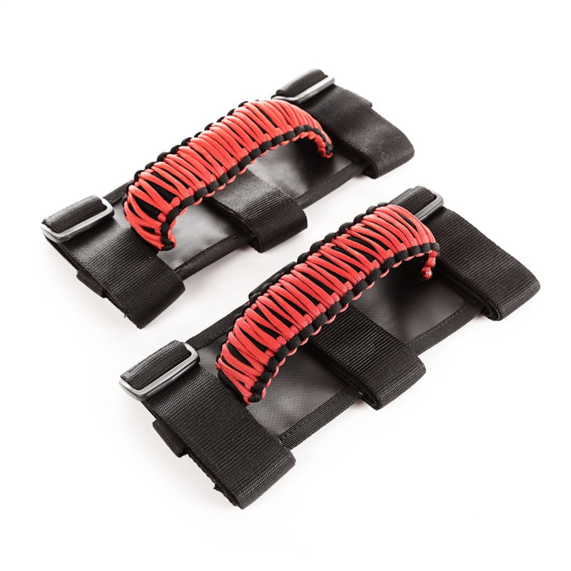 Rugged Ridge Paracord Grab Handles Red/Black Pair Rugged Ridge