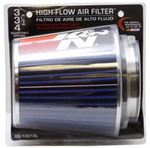 Load image into Gallery viewer, K&amp;N Universal Air Filter Chrome Round Tapered Blue - 4in Flange ID x 1.125in Flange Length x 5.5in H K&amp;N Engineering