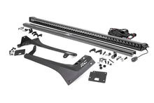 Load image into Gallery viewer, Jeep 50-inch Straight LED Light Bar Upper Windshield Kit w/ Single-Row Black Series LED (20-22 Gladiator JT, 18-22 Wrangler JL) Rough Country