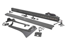Load image into Gallery viewer, Jeep 50-inch Straight LED Light Bar Upper Windshield Kit w/ Dual-Row Black Series LED | Amber DRL (20-22 Gladiator JT, 18-22 Wrangler JL) Rough Country