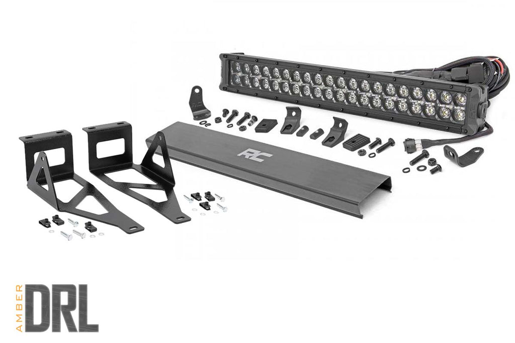 LED Light Kit | Bumper Mount | 2" Black Dual Row | Amber DRL | Ford Super Duty (05-07) Rough Country