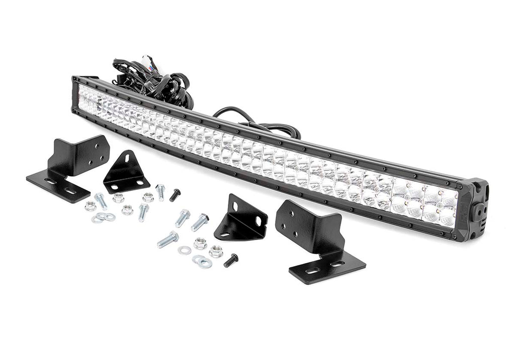 LED Light  | Bumper Mount | 40" Chrome Dual Row | White DRL | Ford Super Duty (11-16) Rough Country