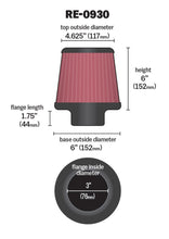 Load image into Gallery viewer, K&amp;N Universal Rubber Filter - Round Tapered 6in Base OD x 3in Flange ID x 6in H K&amp;N Engineering