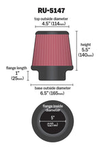 Load image into Gallery viewer, K&amp;N Filter Universal Rubber Filter 5in Flange 6.5in Base 4.5in Top 5.5in Height K&amp;N Engineering