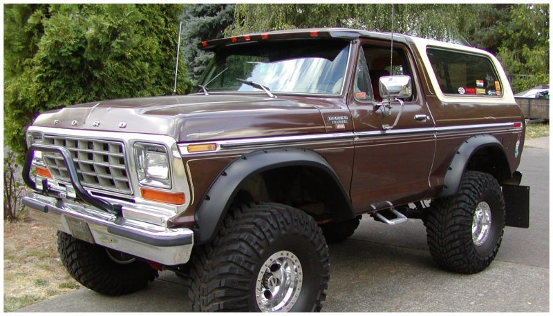 Bushwacker 78-79 Ford Bronco Cutout Style Flares 2pc - Black Bushwacker