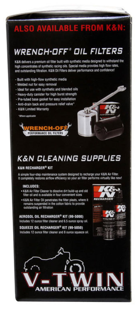 K&N Replacement Air Filter 1.625in H x 7.5in L for Harley Davidson K&N Engineering