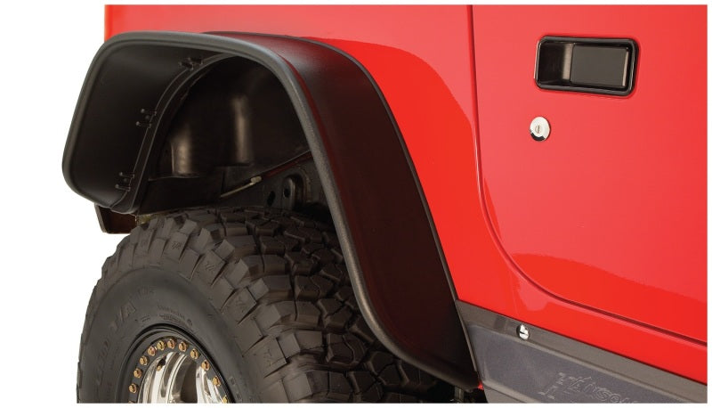 Bushwacker 97-06 Jeep TJ Flat Style Flares 2pc - Black Bushwacker