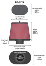 Load image into Gallery viewer, K&amp;N Universal Air Filter - Oval Straight - 3.688in Flange ID x 10.25in Base O/S Length x 7.875in H K&amp;N Engineering