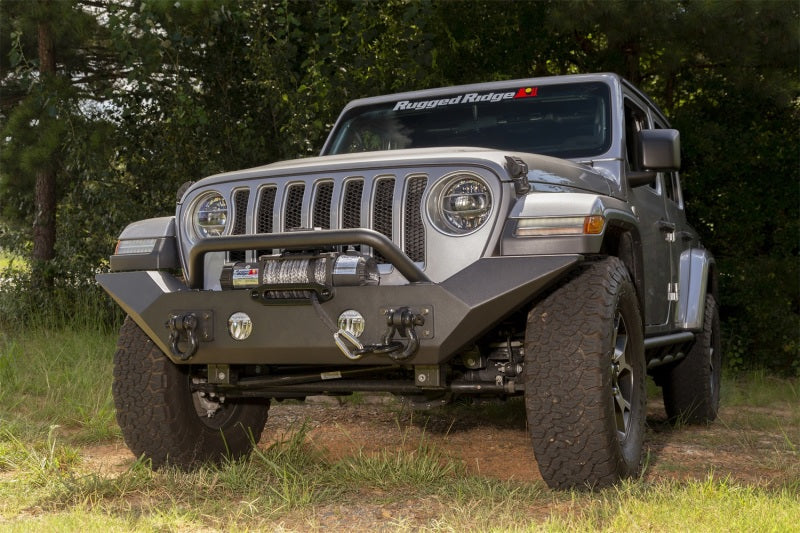 Rugged Ridge Spartan Front Bumper HCE W/Overrider 18-20 Jeep Wrangler JL/JT Rugged Ridge