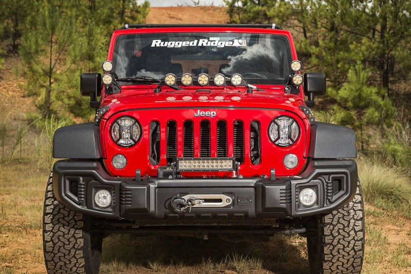 Rugged Ridge 07-18 Jeep Wrangler JK/JKU Textured Black Elite Headlight Euro Guards Rugged Ridge