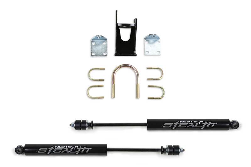 Fabtech 05-21 Ford F250/350 4WD Dual Stealth Steering Stabilizer Kit - Opposing Style Fabtech