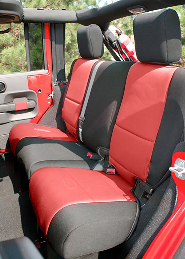 Rugged Ridge Seat Cover Kit Black/Red 11-18 Jeep Wrangler JK 2dr Rugged Ridge