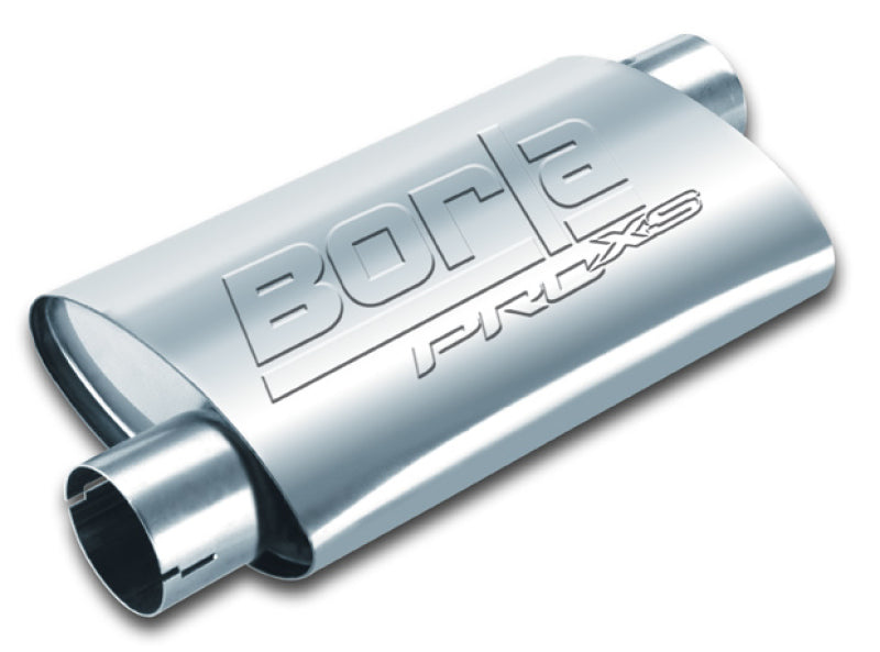 Borla Universal Pro-XS Oval 2in Inlet/Outlet Offset/Offset Notched Muffler Borla