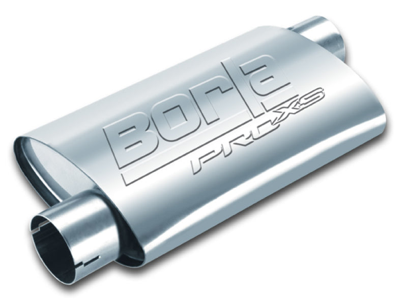 Borla Universal Pro-XS Muffler Oval 2.5in Inlet/Outlet Offset/Offset Notched Muffler Borla