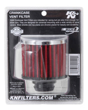Load image into Gallery viewer, K&amp;N Rubber Base Chrome Top Push-In Crankcase Vent Filter 3in OD x 2-1/2in H. K&amp;N Engineering