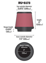 Load image into Gallery viewer, K&amp;N Universal Clamp-On Air Filter 6in FLG / 7-1/2in B / 5-7/8in T / 6in H K&amp;N Engineering