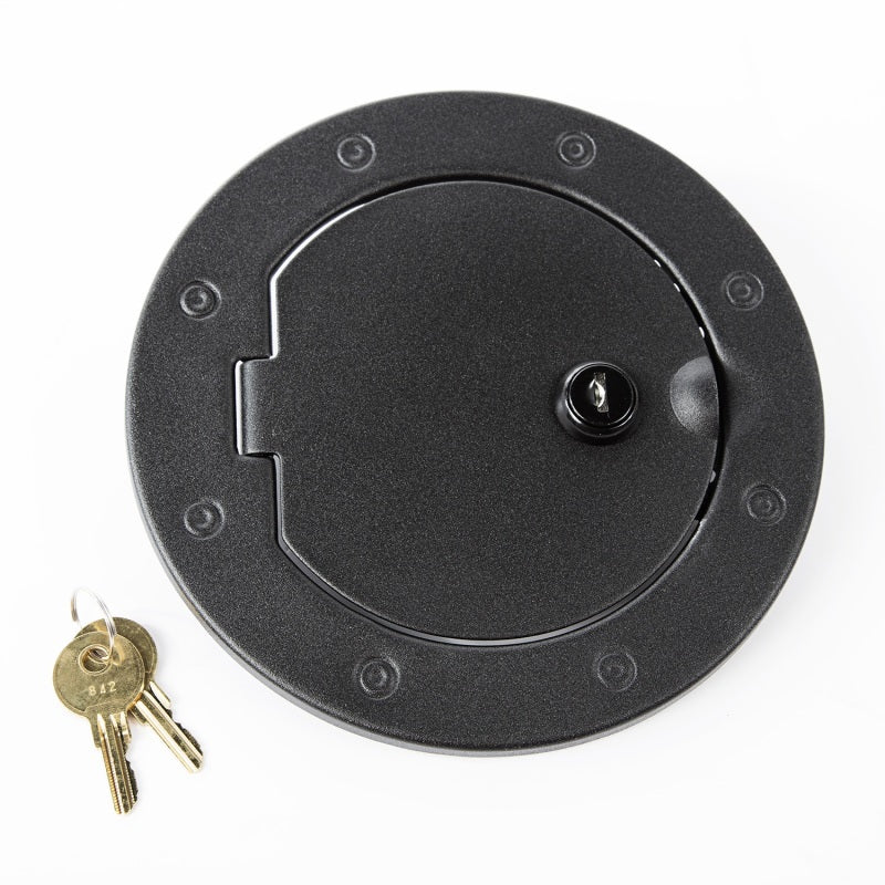 Rugged Ridge 07-18 Jeep Wrangler JK Textured Black Locking Gas Cap Door Rugged Ridge