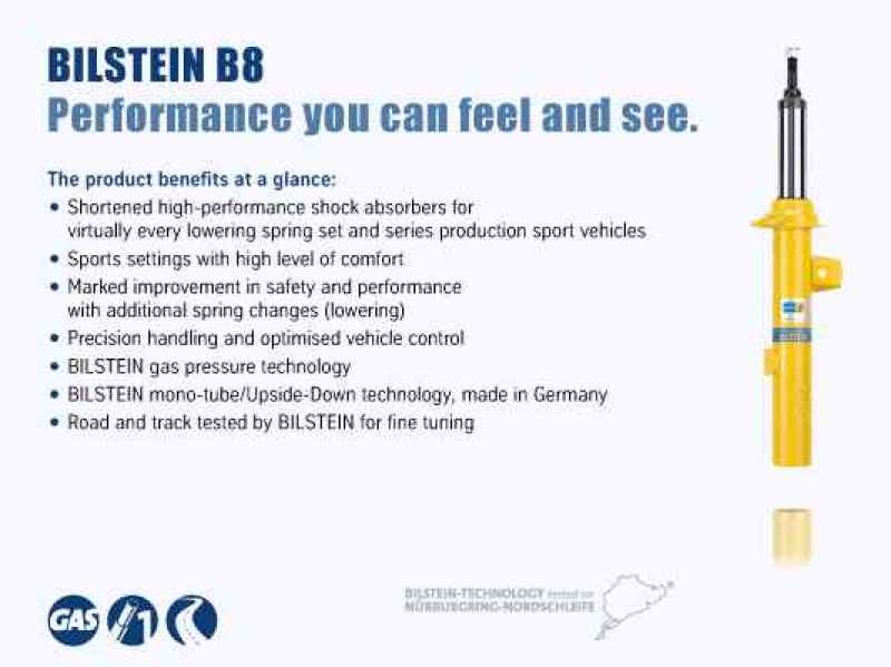 Bilstein B8 Series 2015 Volkswagen Golf TDI S/SE/SEL 2.0L Rear 36mm Monotube Shock Absorber Bilstein