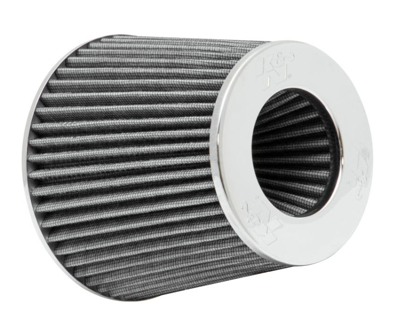 K&N Universal Filter Chrome Round Tapered White - 4in Flange ID x 1.125in Flange Length x 5.5in H K&N Engineering