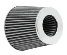Load image into Gallery viewer, K&amp;N Universal Filter Chrome Round Tapered White - 4in Flange ID x 1.125in Flange Length x 5.5in H K&amp;N Engineering
