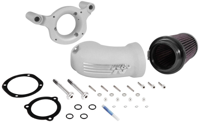 K&N 01-17 Harley Davidson Softail / Dyna FI Performance Air Intake System Silver K&N Engineering