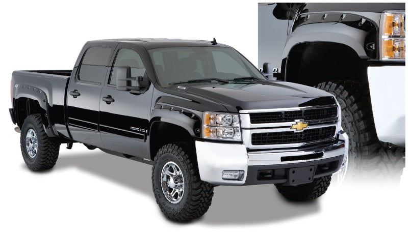 Bushwacker 07-13 Chevy Silverado 1500 Fleetside Pocket Style Flares 4pc 78.7/97.6in Bed - Black Bushwacker