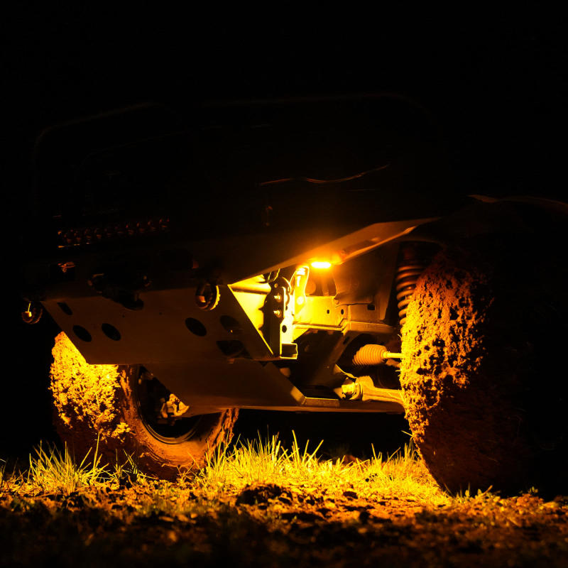 KC HiLiTES Cyclone V2 2.2in. LED Accessory Light 5w Flood Beam (Single) - Amber Lens KC HiLiTES