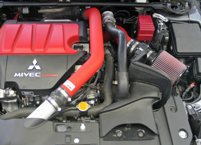 K&N 08-09 Mitsubishi Evo X Wrinkle Red Typhoon Short Ram Intake K&N Engineering