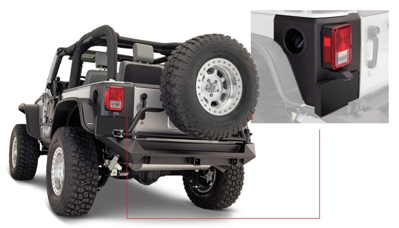 Bushwacker 07-18 Jeep Wrangler Trail Armor Rear Corners - Black Bushwacker