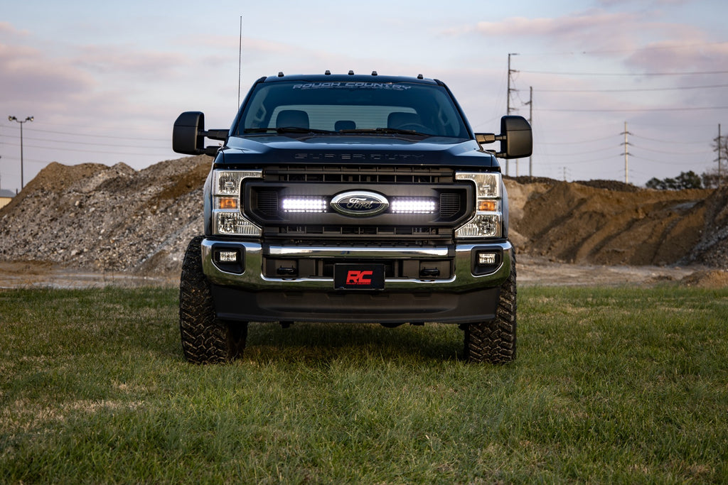 LED Light Kit | Grille Mount | 10 Inch Black | Slimline | Ford F-250 Super Duty (20-23) Rough Country