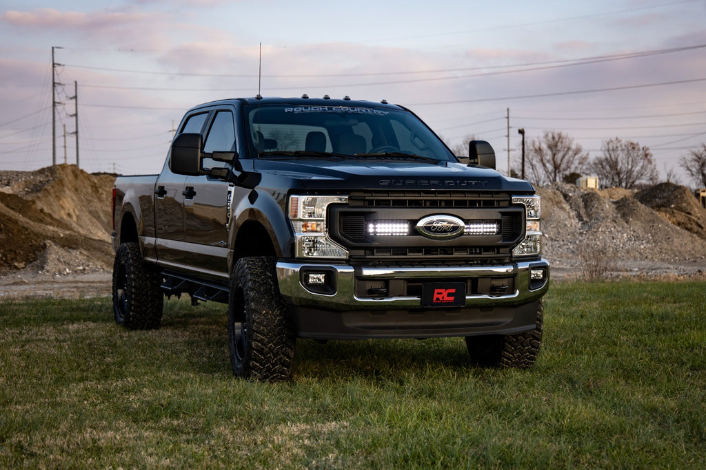LED Light Kit | Grille Mount | 10 Inch Black | Slimline | Ford F-250 Super Duty (20-23) Rough Country