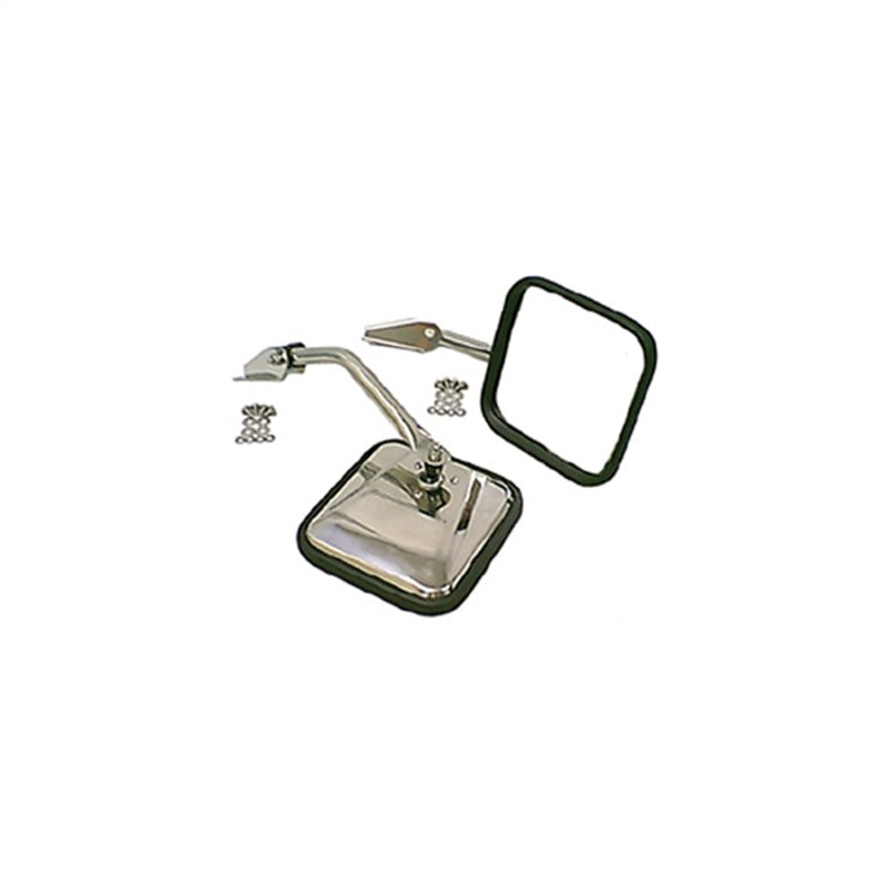 Rugged Ridge 55-86 Jeep CJ Stainless Steel Side Mirror Kit Rugged Ridge