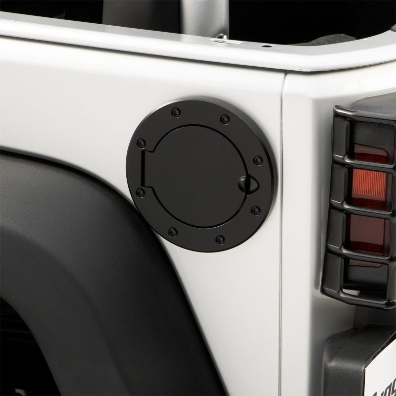 Rugged Ridge 07-18 Jeep Wrangler JK Black Non-Locking Gas Cap Door Rugged Ridge