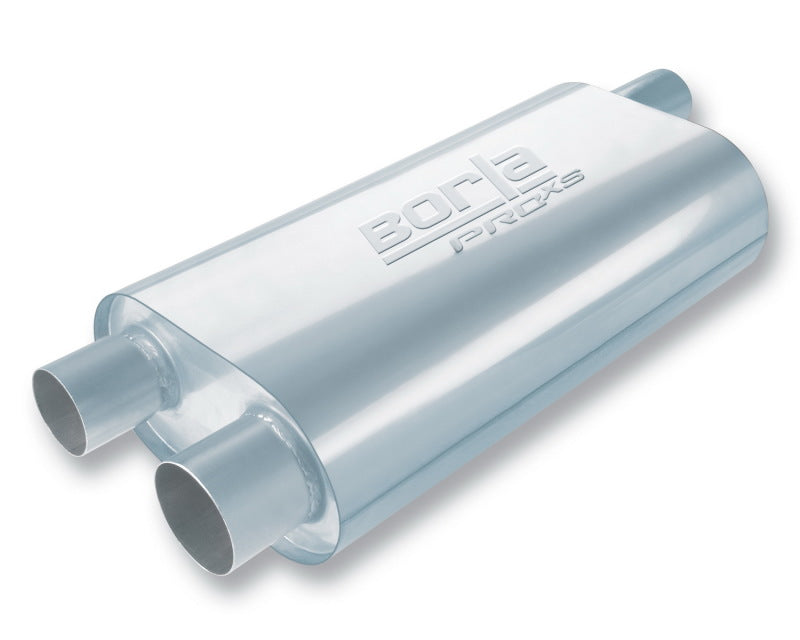 Borla Universal Oval Transverse Single 3in Inlet/2.5in Outlet 19in x 10.25in x 5.5in Turbo Muffler Borla