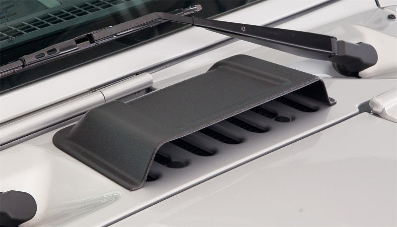 Bushwacker 98-18 Jeep Wrangler Trail Armor Hood Scoop (Textured Tpo) - Black Bushwacker