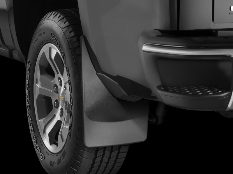 WeatherTech 14+ Chevrolet Silverado No Drill Mudflaps - Black WeatherTech