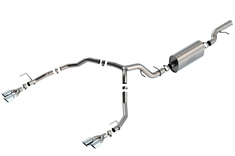 Borla 21-22 Chevrolet Tahoe 6.2L V8 2/4WD 4DR Brushed T-304 Stainless Steel Touring Cat-Back Exhaust Borla