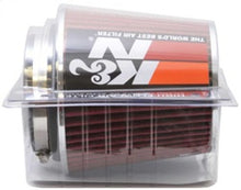 Load image into Gallery viewer, K&amp;N Universal Air Filter Chrome Round Tapered Red - 4in Flange ID x 1.125in Flange Length x 5.5in H K&amp;N Engineering