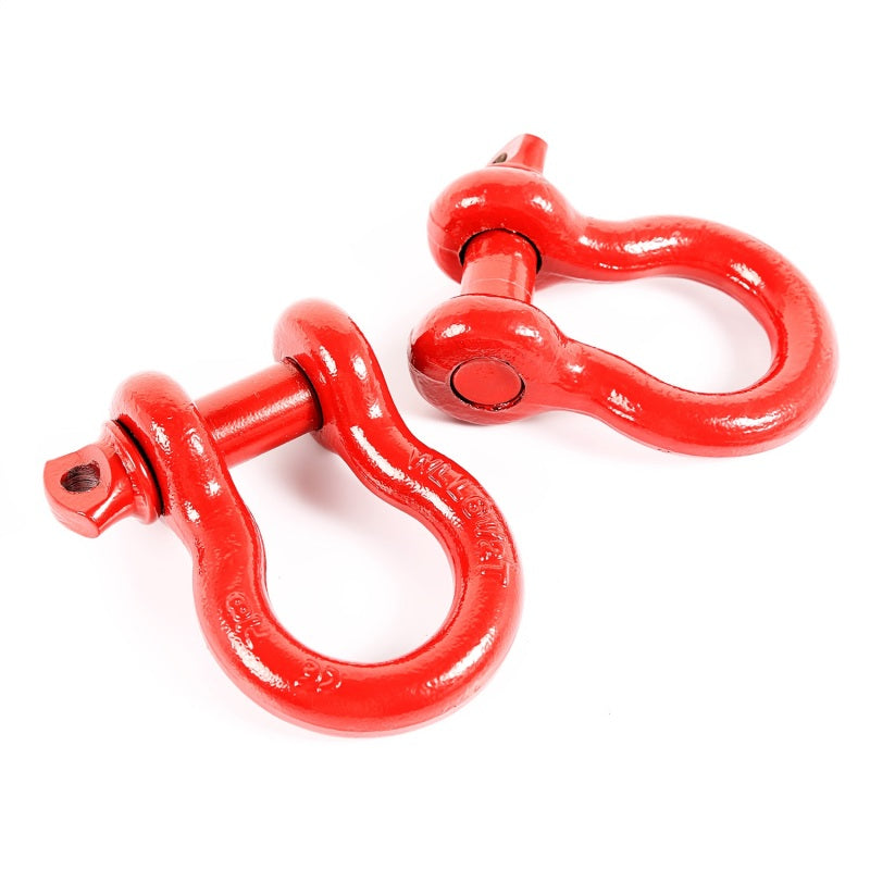 Rugged Ridge Red 7/8in D-Shackles Rugged Ridge
