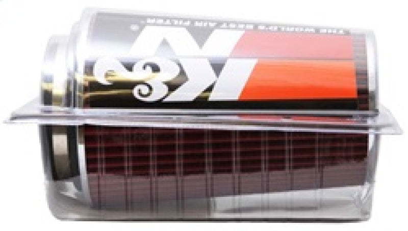 K&N Universal Air Filter Chrome Round Tapered Red - 4in Flange ID x 1.125in Flange Length x 9.5in H K&N Engineering
