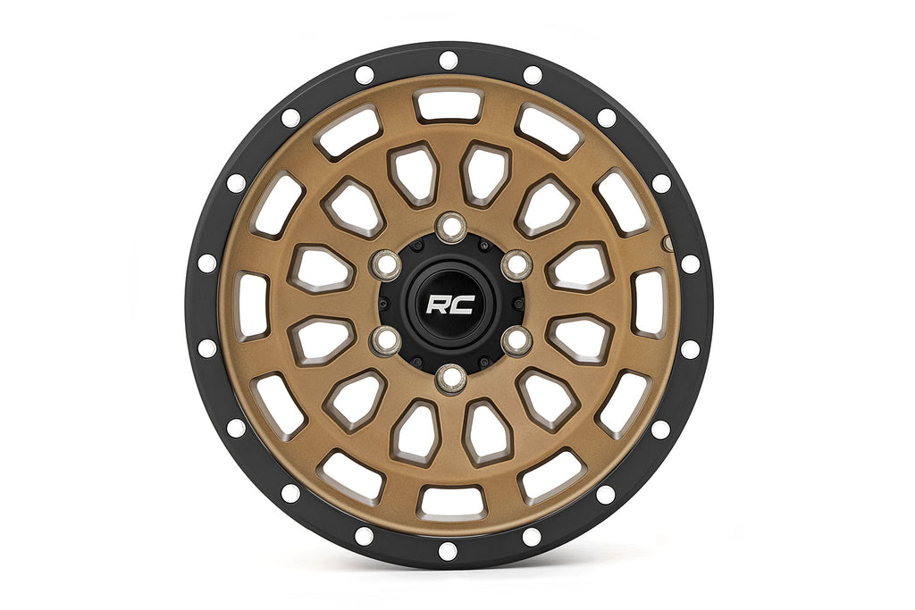 Rough Country 87 Series Wheel | Simulated Beadlock | Bronze/Black | 17x8.5 | 5x5 | +0mm Rough Country