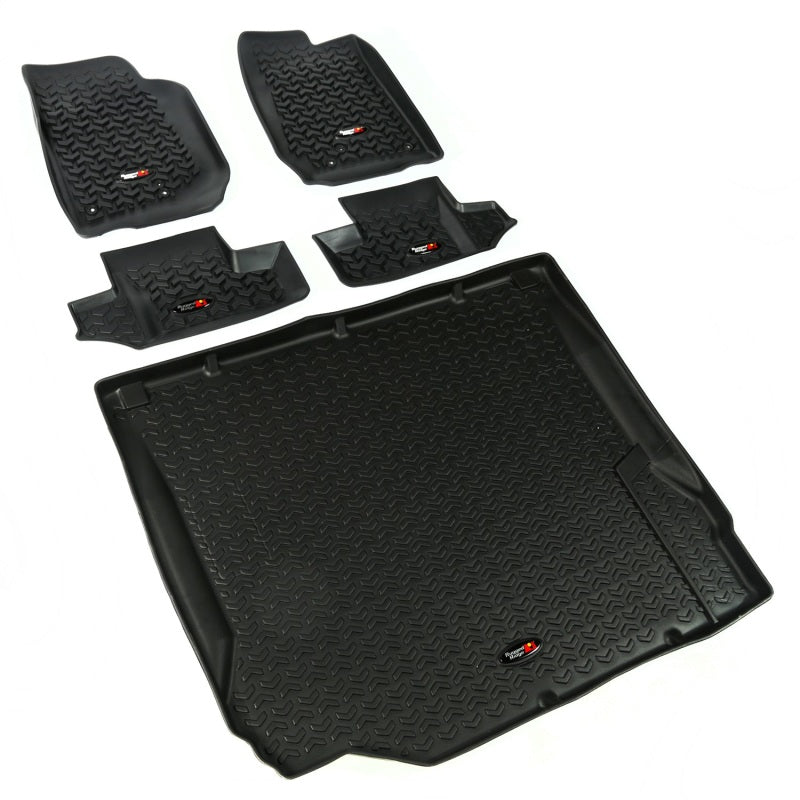 Rugged Ridge Floor Liner Front/Rear/Cargo Black 2007-2010 Jeep Wrangler JK 2 Dr Rugged Ridge