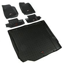 Load image into Gallery viewer, Rugged Ridge Floor Liner Front/Rear/Cargo Black 2007-2010 Jeep Wrangler JK 2 Dr Rugged Ridge
