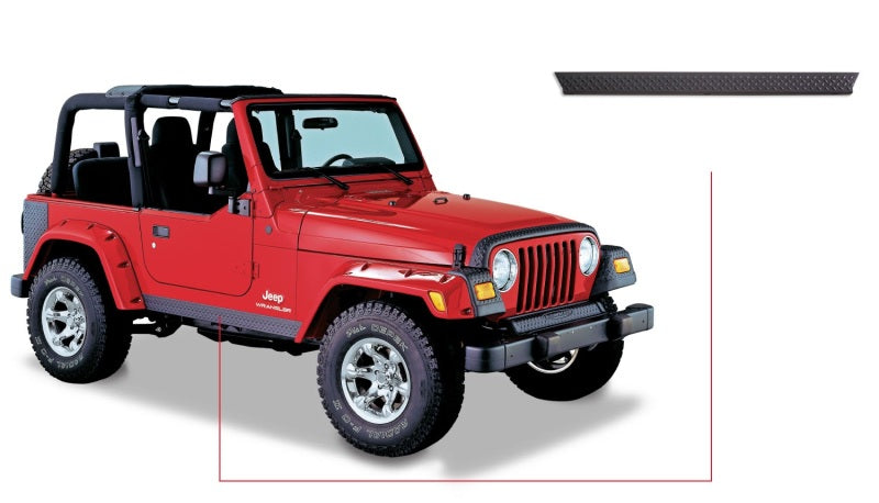 Bushwacker 97-06 Jeep Wrangler Trail Armor Side Rocker Panels - Black Bushwacker