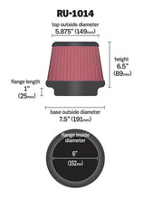 Load image into Gallery viewer, K&amp;N Universal Tapered Filter 6in Flange ID x 7.5in Base OD x 5.875in Top OD x 6.5in Height K&amp;N Engineering
