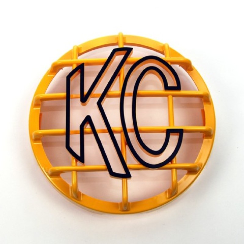 KC HiLiTES 6in. Round ABS Stone Guard for SlimLite/Daylighter Lights (Single) - Yellow/Black KC Logo KC HiLiTES